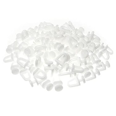 RLECS 100pcs Plastic Carrier Slide Wheels Rollers White Curtain Track Carrier Glide Rollers Rail Curtain Hook Rollers Home Curtain Hanger