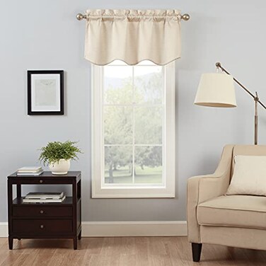 Eclipse ECLIPSE Modern Valance Rod Pocket Window Curtain for Kitchen or Bathroom 42 x 21