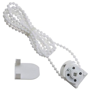 Micro Traders 1 Pcs Roman Blind Pulley Sidewinder Chain Mechanism Direct Drive Blind End Control Unit with 2 Meter White Bead Chain