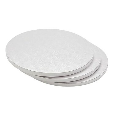 Juvale 12Inch Round Cake Drum Board Set 12 in White 3Pack Modern Cake Drum Set for Baking Supply Base Board Display