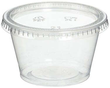 Reditainer Plastic Disposable Portion Cups Souffle Cup with Lids 4Ounce 100Pack