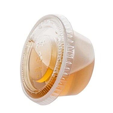 TashiBox 200 Sets 2 Ounce Disposable Plastic Jello Shot Cups with Lids Souffle Portion Container