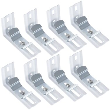 HINZIC 8 pcs Vertical Blind L Bracket Vertical Blind Bracket Clips 3 inch Length for Vertical Blinds with Headrail Width 11238mm Bracket Clips Outside Mounting