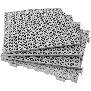 FengWu 12 Pack 12 x 12 Interlocking Rubber Bathroom Flooring Tiles NonSlip Splicing Waterproof Mat Modular Interlocking Cushion Mat for Drain Deck Pool Patio Balcony Shower Kitchen Yard Gray