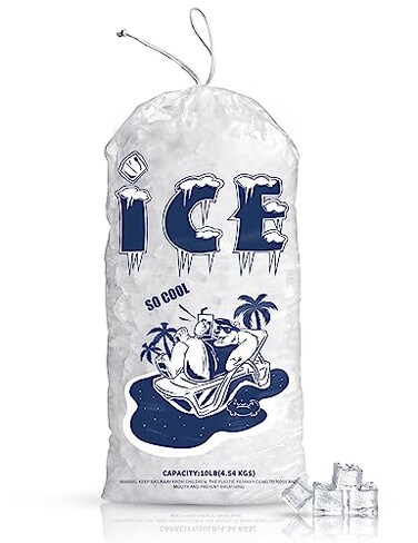FireKylin 100 Pack Ice Bags 10 lb HeavyDuty Ice Bags with Drawstring Portable Ice Cube Storage and Freezer Keeper2 Mils Thickness