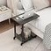 TigerDad Adjustable Height C Table Sofa Side Bedside Table with Wheels Hospital Bed Table Rolling Tray with Storage Mobile Computer Desk Laptop Table for Home UseGray