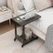 TigerDad Adjustable Height C Table Sofa Side Bedside Table with Wheels Hospital Bed Table Rolling Tray with Storage Mobile Computer Desk Laptop Table for Home UseGray