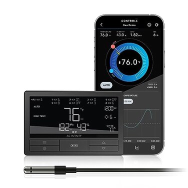 AC Infinity Controller 69 PRO Smart Environmental Controller 8Port with Temp Humidity VPD Timer Cycle Schedule Controls for Grow Tent Cooling Ventilation Lighting Bluetooth WiFi 8Port