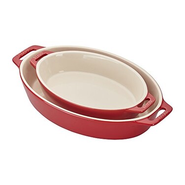 STAUB Staub Ceramic 2pc Oval Baking Dish Set Cherry