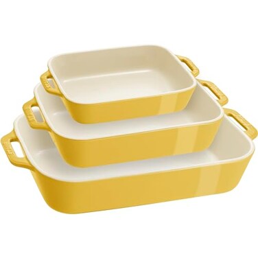 STAUB Staub Ceramic 3pc Rectangular Baking Dish Set Citron