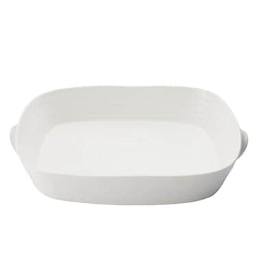 Portmeirion Sophie Conran Handled Roasting Dish White Porcelain Bakeware 15 x 11 Inch Rectangular 3 Quart Oven Microwave Freezer Safe Pan Durable Cookware for Baking Serving
