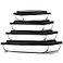 EATEX 8Piece Deep Glass Casserole Dishes for Oven with Plastic Lids Glass Baking Dishes for Oven Rectangular Bakeware for Lasagna Cooking Leftovers Kitchen Freezer to Oven Dishwasher Safe