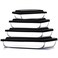 EATEX 8Piece Deep Glass Casserole Dishes for Oven with Plastic Lids Glass Baking Dishes for Oven Rectangular Bakeware for Lasagna Cooking Leftovers Kitchen Freezer to Oven Dishwasher Safe