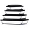 EATEX 8Piece Deep Glass Casserole Dishes for Oven with Plastic Lids Glass Baking Dishes for Oven Rectangular Bakeware for Lasagna Cooking Leftovers Kitchen Freezer to Oven Dishwasher Safe