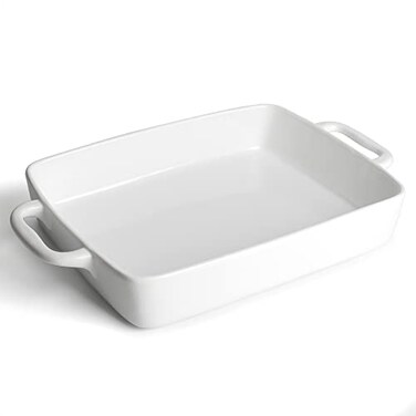 Keponbee Baking Pan Rectangular Oven Dish Baking Tray Heavy Duty Ceramic Pans for Cake Lasagna Banquet and Daily Use 36 Quart High Capacity