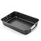 HONGBAKE Nonstick Lasagna Pan 3 Inch Deep 9x13 Baking Pan Rectangular Sheet Cake Pan Roasting Pan for Oven with Stainless Steel Handles Dishwarsher Safe Dark Grey