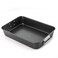 HONGBAKE Nonstick Lasagna Pan 3 Inch Deep 9x13 Baking Pan Rectangular Sheet Cake Pan Roasting Pan for Oven with Stainless Steel Handles Dishwarsher Safe Dark Grey