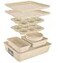 NutriChef 8Piece Stackable Bakeware Set Carbon Steel NonStick Baking Pan Set Includes Sheet Muffin Round Loaf Square Cake Deep Pans No PFOA PFOS Oven Safe to 450 F Marble Cream
