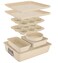 NutriChef 8Piece Stackable Bakeware Set Carbon Steel NonStick Baking Pan Set Includes Sheet Muffin Round Loaf Square Cake Deep Pans No PFOA PFOS Oven Safe to 450 F Marble Cream