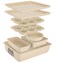 NutriChef 8Piece Stackable Bakeware Set Carbon Steel NonStick Baking Pan Set Includes Sheet Muffin Round Loaf Square Cake Deep Pans No PFOA PFOS Oven Safe to 450 F Marble Cream
