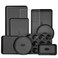 HONGBAKE 9Piece Baking Pans Set Nonstick Stackable Non Toxic Bakeware Sets with Diamond Texture Oven Pan Set for Cooking Includes Cookie Sheet with Rack Cake Pan Roasting Pan Muffin Tin Gray