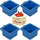 Webake Silicone Square Mold 3x3 Inch Mini Cake Pan for Individual Portion Baking Molds for Pastry Ice Cube Jelly Soap Candle Pack of 4
