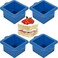 Webake Silicone Square Mold 3x3 Inch Mini Cake Pan for Individual Portion Baking Molds for Pastry Ice Cube Jelly Soap Candle Pack of 4