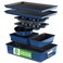 NutriChef 8Piece Nonstick Stackable Bakeware Set PFOA PFOS PTFE Free Baking Tray Set wNonStick Coating 450F Oven Safe Round Cake Loaf Muffin WideSquare Pans Cookie Sheet Blue