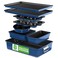 NutriChef 8Piece Nonstick Stackable Bakeware Set PFOA PFOS PTFE Free Baking Tray Set wNonStick Coating 450F Oven Safe Round Cake Loaf Muffin WideSquare Pans Cookie Sheet Blue