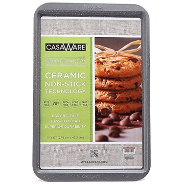 casaWare CasaWare Ceramic Coated NonStick CookieJelly Roll Pan 11x17 Silver Granite