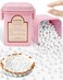 PLANTIONAL Ceramic Pie Weights 15 Lb Reusable 10mm Baking Beads with Wheat Straw Container Natural Ceramic Stoneware Baking Beans for Pie Crust Pastry Pink