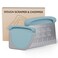 BIGFIT 2 IN 1 Upgrade Bench Scraper Dough Scraper for Pastry Bread Cake Pizza Stainless Steel Dough Cutter with Conversion Chart Measuring Scale Bowl Scraper Food Scraper for Kitchen Baking Blue