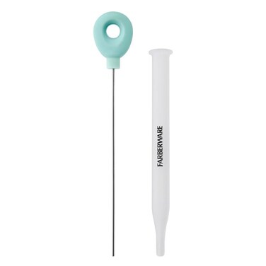 Farberware Baking Cake Tester Soft Grip Handle Stainless Steel Wire 6 Reusable Baking Cake Tester Tool with Protective Cover Dishwasher Safe Essential for Pastry Testing Aqua