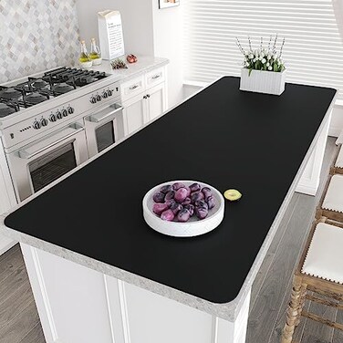 Warome Silicone Mat787x 236 Heat Resistant Mats for CountertopExtra Large Countertop Protector Mat Multifunctional Cuttable Kitchen Counter Mat Silicone Mats for Kitchen CounterCrafts Black