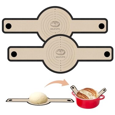 Koolstuffs Silicone Bread Sling for Dutch Oven 2 PCS NonStick Easy to Clean Reusable Silicone Bread Baking Mat with Long Handles Easy Transfer Sourdough