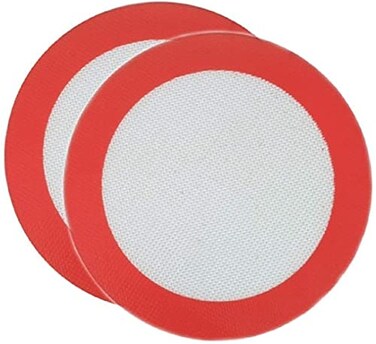 MosBug Premium Non Stick Reusable Round Silicone Baking Mat Set Of 2 Diameter 85 inch Perfect For 9 inch Round Cake Pan Liner Baking Sheets