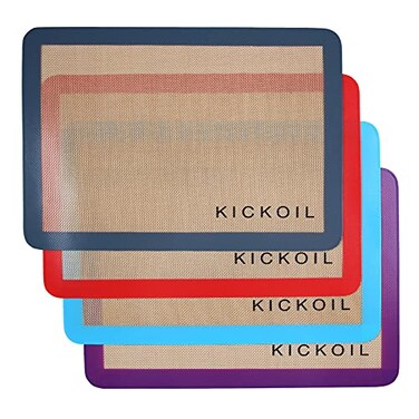 KICKOIL Silicone Baking Mat Large Set 4 Half SheetSilicone Bakeware Mat for Oven Reusable Heat Resistant Non Stick Baking Sheet BPA Free Cooking Supplies for Cookie Bread MacaronPastryRectangular