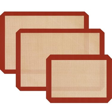 Dwavele Silicone Baking Mats 3 Pack NonStick Mats for Baking Silicone Baking Mats Cookie Sheet Easy Clean Reusable Oven Baking Sheet for Making Cookies Macaroons Bread