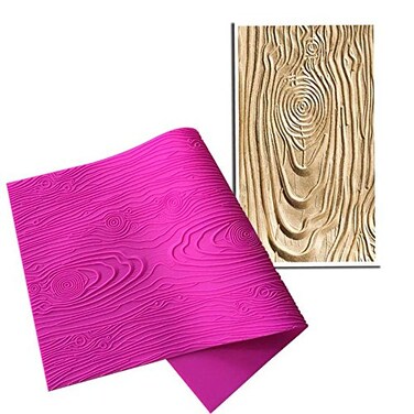 AK ART KITCHENWARE Woodgrain Fondant Impression Mat Silicone Cake Lace Mold Cake Texture Mat Pink BLM23