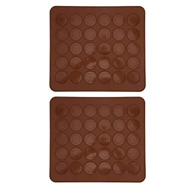 Haofy Silicone Macaron Mats 2x30Grid NonStick Baking Brown Rectangular 110 x 98 inches