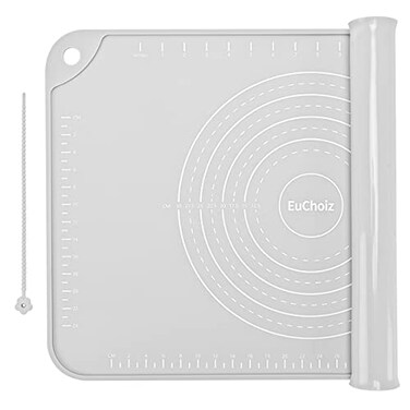 EuChoiz Silicone Pastry Mat 2416 Extra Thick Non Stick Baking Mat Food Grade Silicone Dough Rolling Bake Mat with Edge Heightening