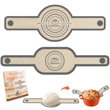 Sharmila Silicone Bread Sling for Dutch Oven 2Pc Oval Round Sourdough