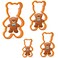 KAISHANE Teddy Bear Cookie Cutter Set 4 Pieces Plastic Biscuit Cutter for Kitchen Baking