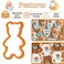 KAISHANE Teddy Bear Cookie Cutter Set 4 Pieces Plastic Biscuit Cutter for Kitchen Baking