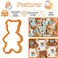 KAISHANE Teddy Bear Cookie Cutter Set 4 Pieces Plastic Biscuit Cutter for Kitchen Baking