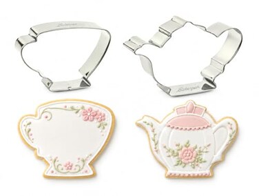 Bakerpan Stainless Steel Cookie Cutter Tea Pot Cup Set