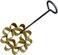 DDPremium Dok Jok Brass Mold Thai Dessert Maker Medium Rosette Lotus Flower Cookie Mold with Handle 314 Inch Diameter