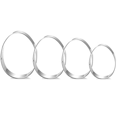 SOSOHOME Easter Egg Cookie Cutter Set 4 Piece 4 3 38 2 12 2 Egg Shaped Cookie Cutters Stainless Steel Biscuit Pastry Cutters