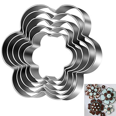 Tmflexe Flower Cookie Cutter Pack of 5