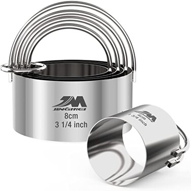 M JINGMEI Biscuit Cutter Set for baking 5 PiecesSet Round Cookies Cutter with Handle Professional Baking Dough Tools